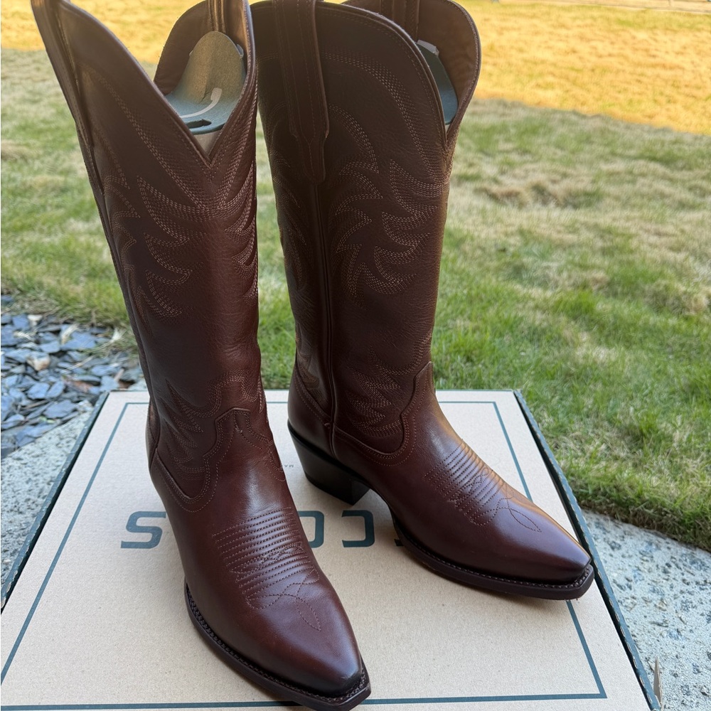 Tecovas “The Annie” Brown Leather Cowgirl Boots - Picture 3 of 7